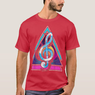 Treble Clef Music 90s Art Synthwave Vaporwave Musi T-Shirt
