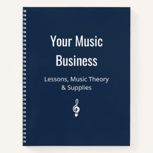 Treble Clef Music Business Navy Blue Classic Notebook