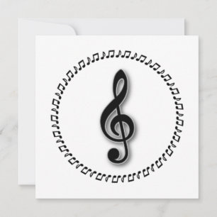 Treble Clef Music Note Design Invitation