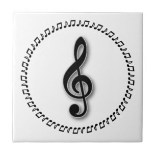 Treble Clef Music Note Design Tile