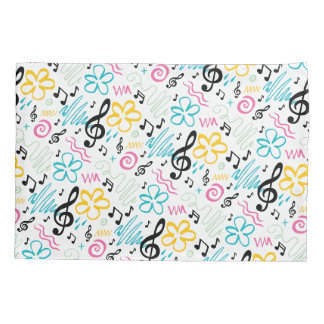 Treble Clef Music Notes Band Orchestra 90s Style Pillowcase
