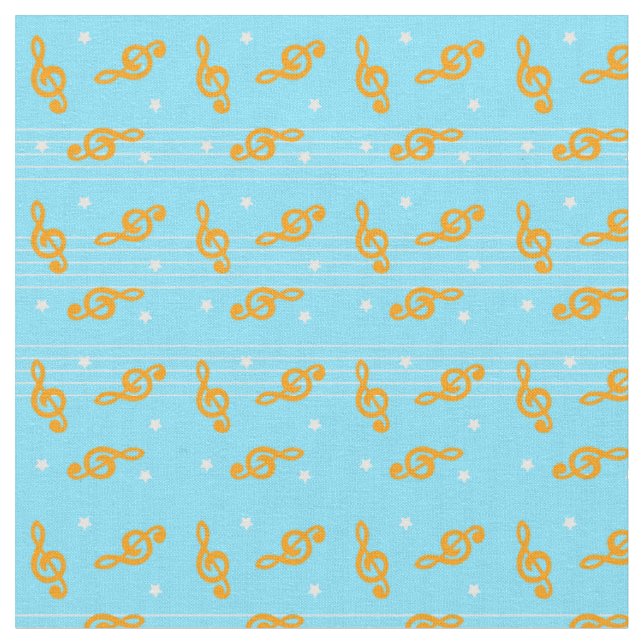 Treble Clef Music Pattern Fabric (Close Up)