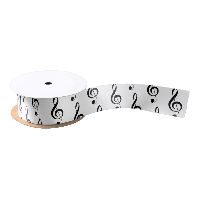 Treble Clef Musical 1.5" Satin Ribbon (Spool)