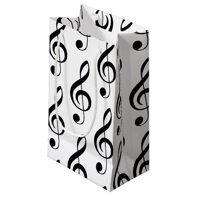 Treble Clef Musical Gift Bag (Front Angled)
