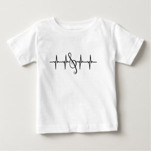 Treble Clef Musical Note Music Heart Beat Pulse Baby T-Shirt