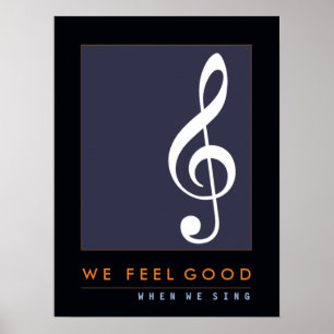 treble clef musical note, sing, music inspired poster
