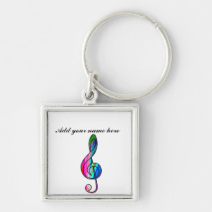 Treble clef note in color_ key ring