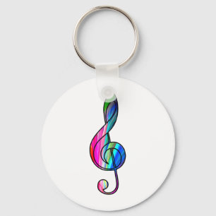 Treble clef note in color_ key ring