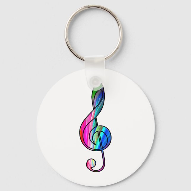 Treble clef note in color_ key ring (Front)