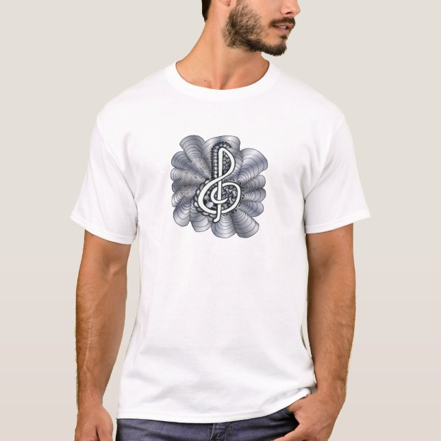 Treble Clef Silver Customisable T-Shirt (Front)