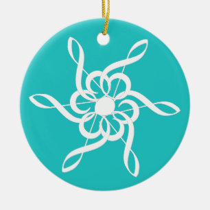 Treble Clef Snowflake Musical Ornament