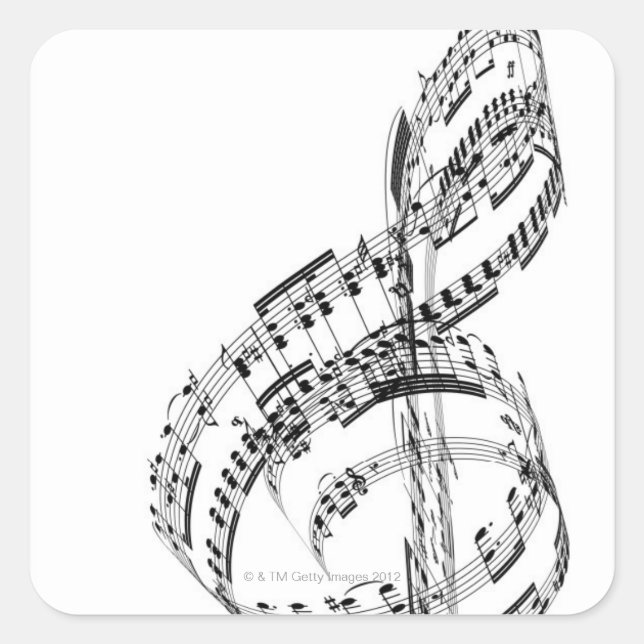 Treble Clef Square Sticker (Front)