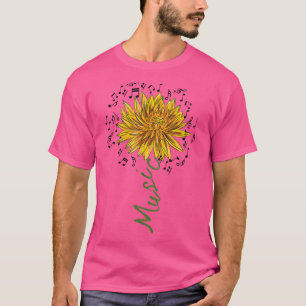 Treble Clef Sun Flower Music Notes Musician T-Shirt
