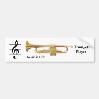 Treble Clef / Trumpet Bumper Sticker
