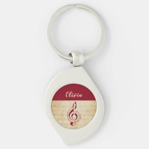 Treble Clef Vintage Music Key Ring