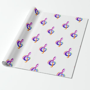 Treble Clef White Wrapping Paper