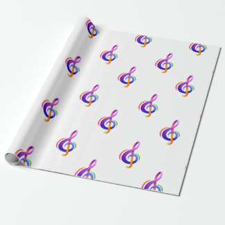 Treble Clef White Wrapping Paper