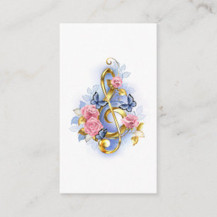Treble clef with Pink Roses Enclosure Card