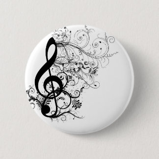Treble Cleff 6 Cm Round Badge
