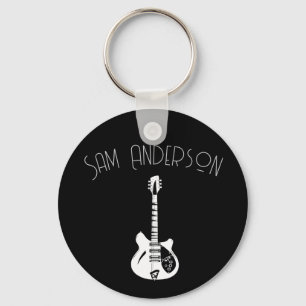 treble clefs with musician full name personalised  key ring
