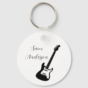 treble clefs with musician full name personalised  key ring