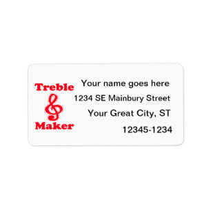 treble maker clef red music design label