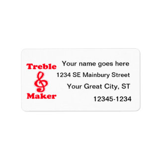 treble maker clef red music design label
