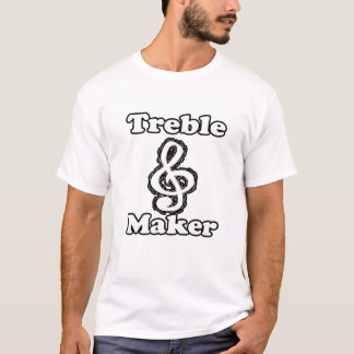 treble maker clef white blk outline music humour T-Shirt