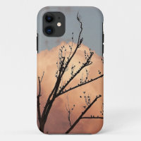 Trebranches full of black birds