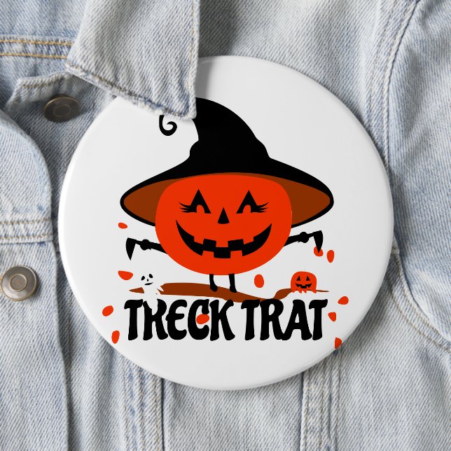 Treck Trat Pumpkin Smiling 6 Cm Round Badge (In Situ)