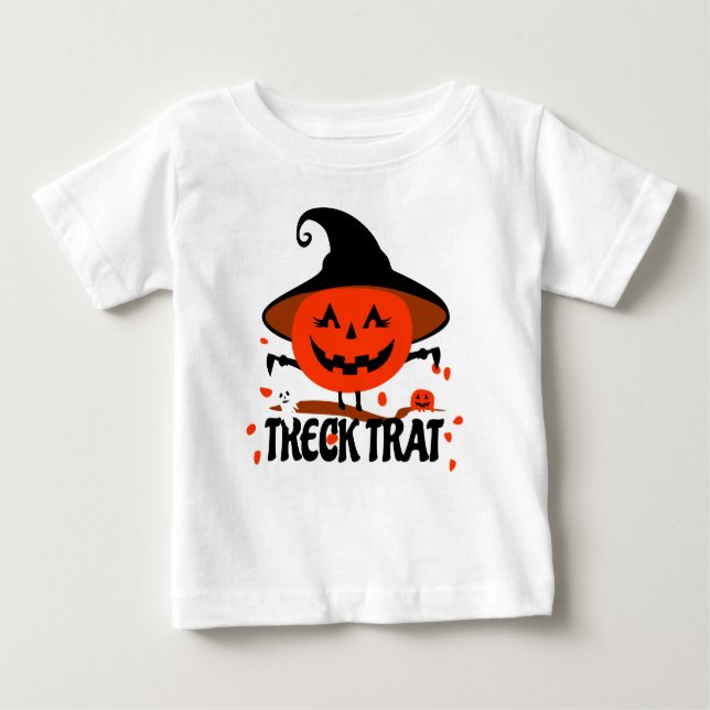 Treck Trat Pumpkin Smiling Baby T-Shirt (Front)