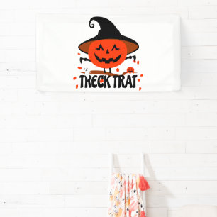 Treck Trat Pumpkin Smiling Banner