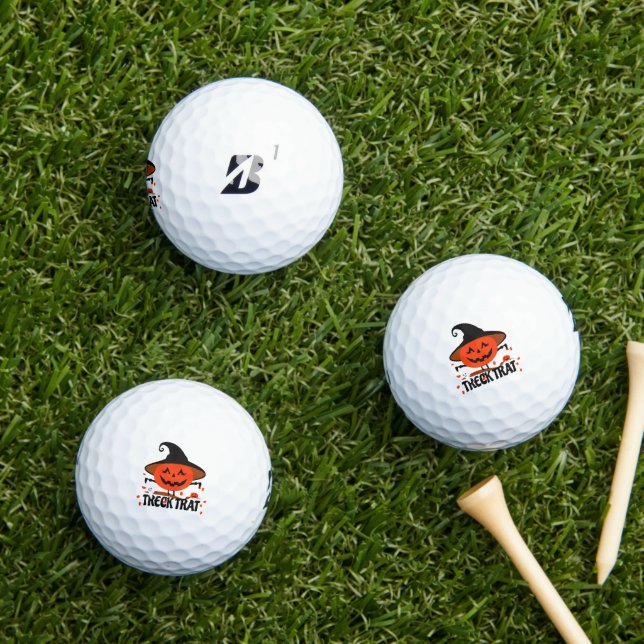 Treck Trat Pumpkin Smiling Golf Balls (Insitu Grass)