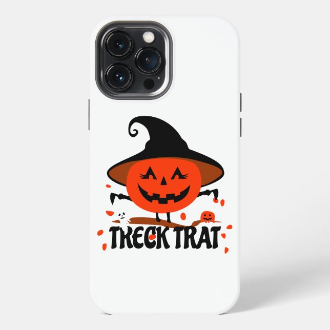 Treck Trat Pumpkin Smiling iPhone Case (Back)
