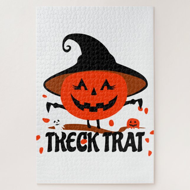 Treck Trat Pumpkin Smiling Jigsaw Puzzle (Vertical)