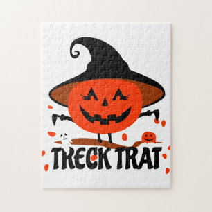 Treck Trat Pumpkin Smiling Jigsaw Puzzle