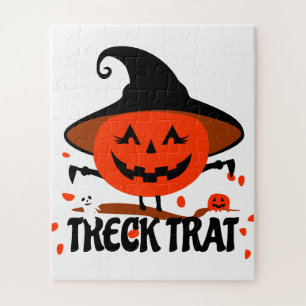 Treck Trat Pumpkin Smiling Jigsaw Puzzle