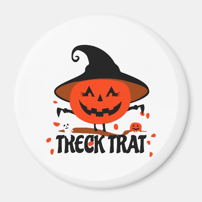 Treck Trat Pumpkin Smiling Magnet (Front)