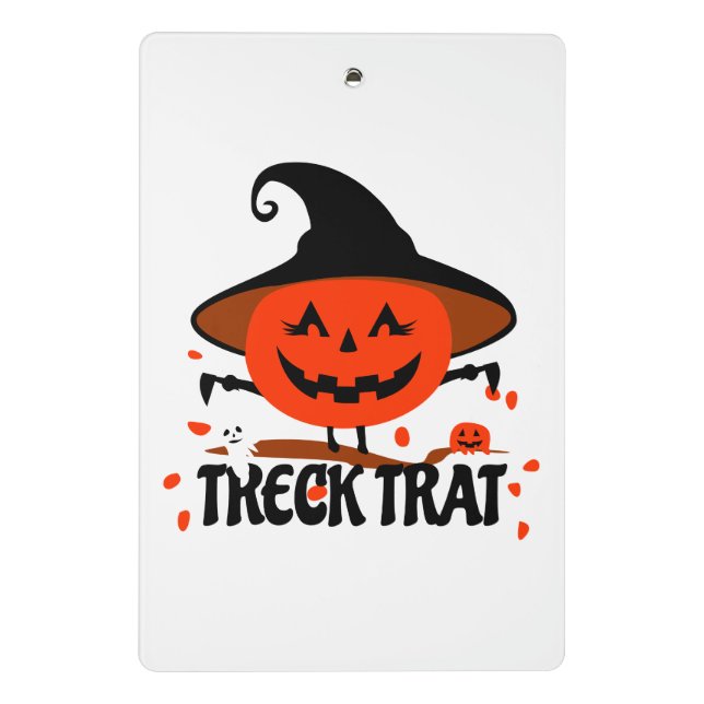 Treck Trat Pumpkin Smiling Mini Clipboard (Back)