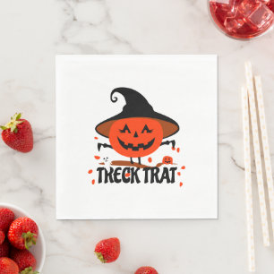 Treck Trat Pumpkin Smiling Napkin