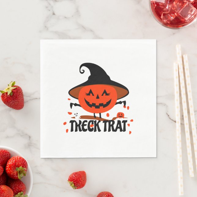 Treck Trat Pumpkin Smiling Napkin (Insitu)