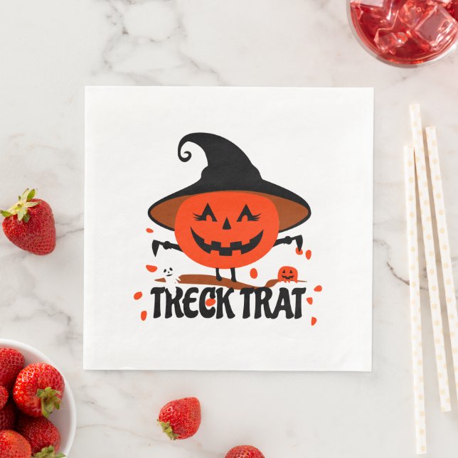 Treck Trat Pumpkin Smiling Napkin (Insitu)