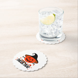 Treck Trat Pumpkin Smiling Paper Coaster