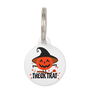 Treck Trat Pumpkin Smiling Pet Tag