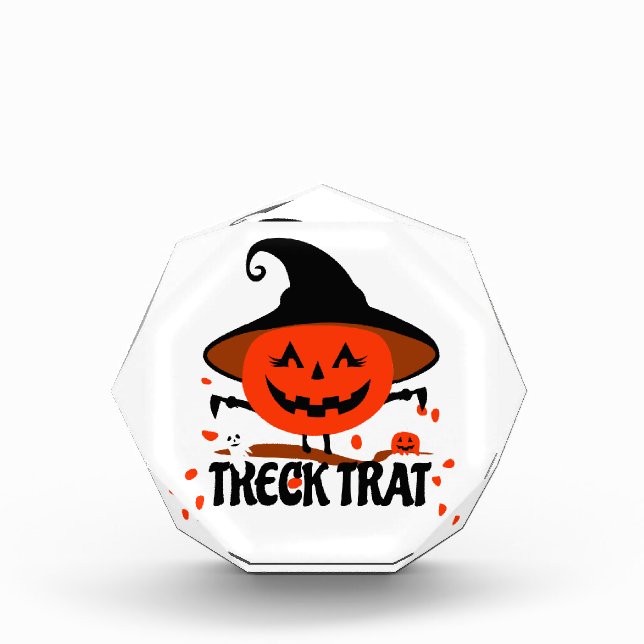 Treck Trat Pumpkin Smiling Photo Block (Front)