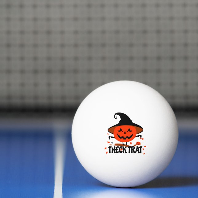 Treck Trat Pumpkin Smiling Ping Pong Ball (Net)