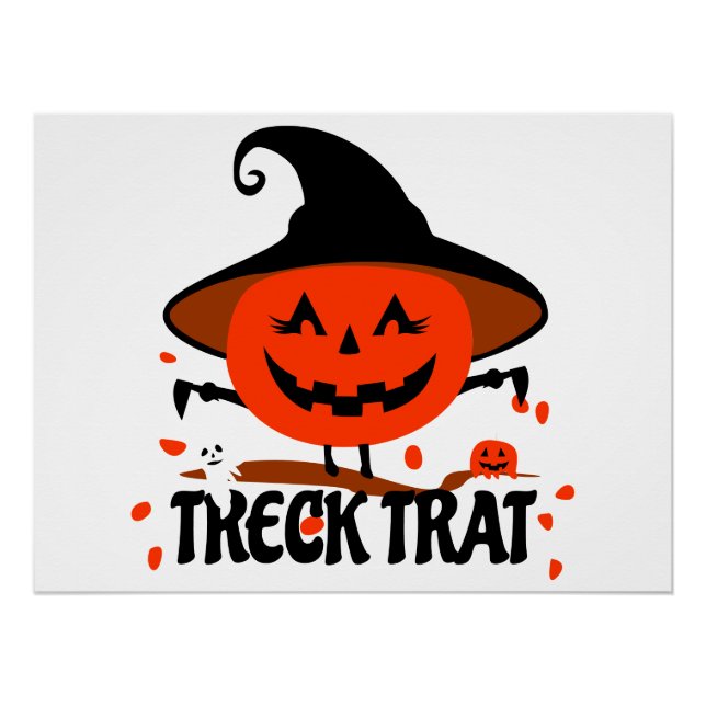 Treck Trat Pumpkin Smiling Poster (Front)