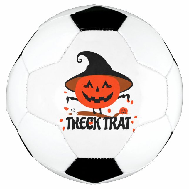 Treck Trat Pumpkin Smiling Soccer Ball (Front)