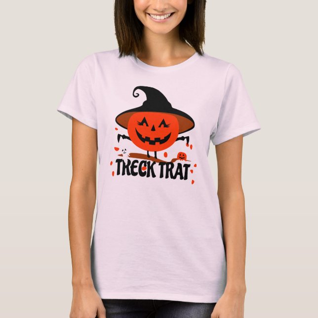 Treck Trat Pumpkin Smiling T-Shirt (Front)