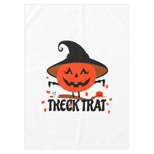 Treck Trat Pumpkin Smiling Tablecloth